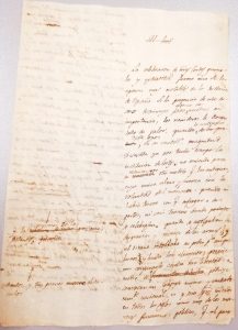 Inicio del Manuscrito con la expresión "Al lect" tachada. Archivo Regional de la Comunidad de Madrid.
