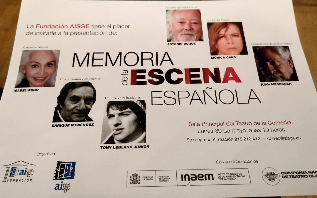 El Taller de la Memoria: escena española-autobiografías (cine, teatro, televisión, artes escénicas / Fundación AISGE).